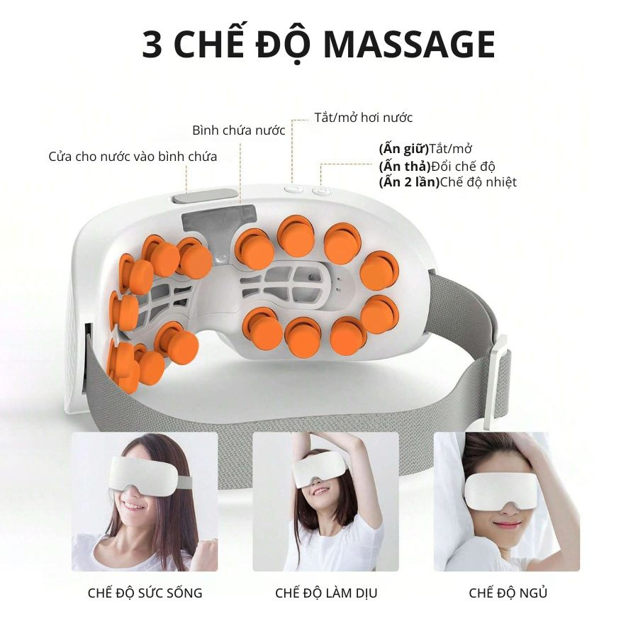 Máy massage mắt 16 đầu rung KACHI MK380 phun sương thư giãn - 7