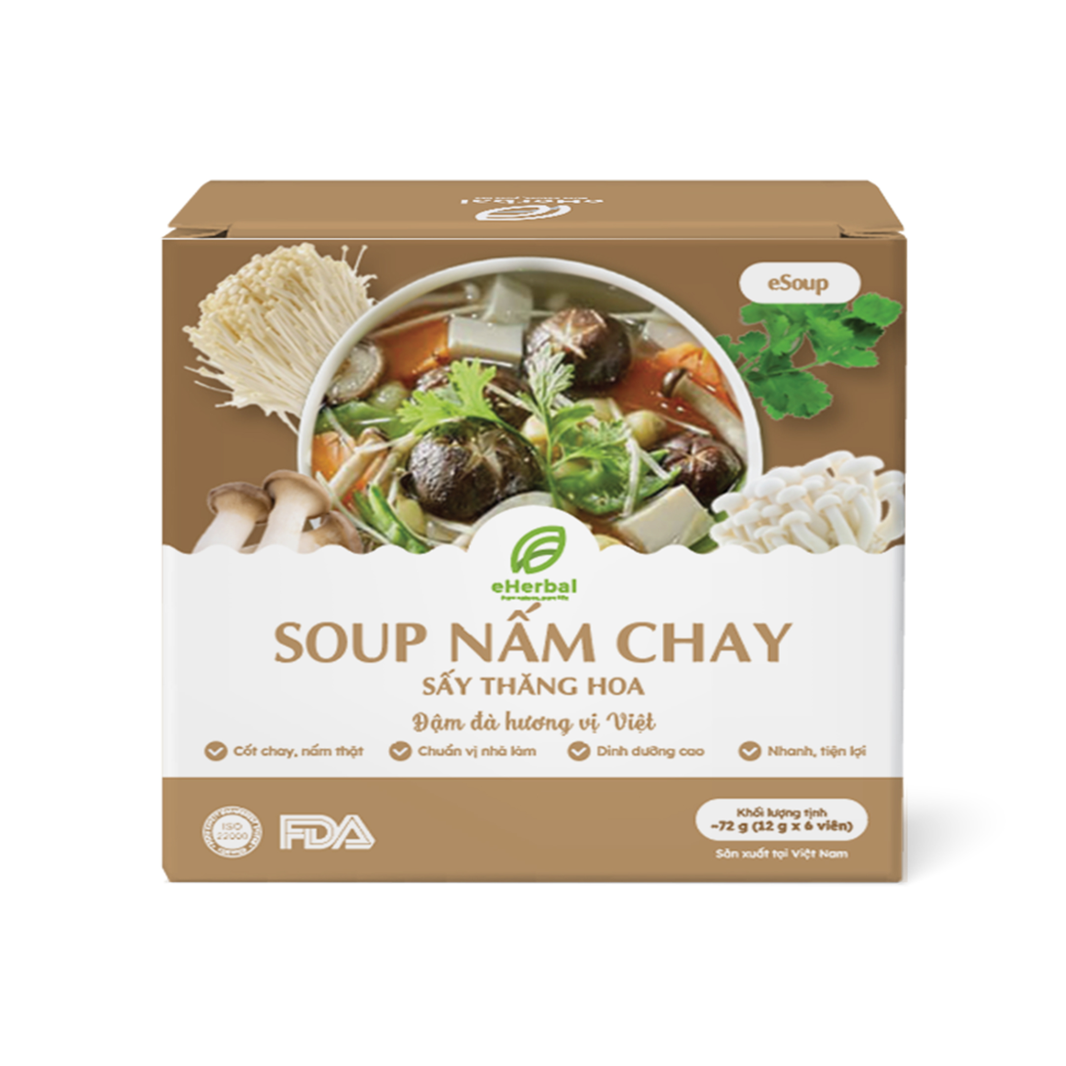 Súp nấm chay sấy thăng hoa eSoup - Phân phối chính hãng
