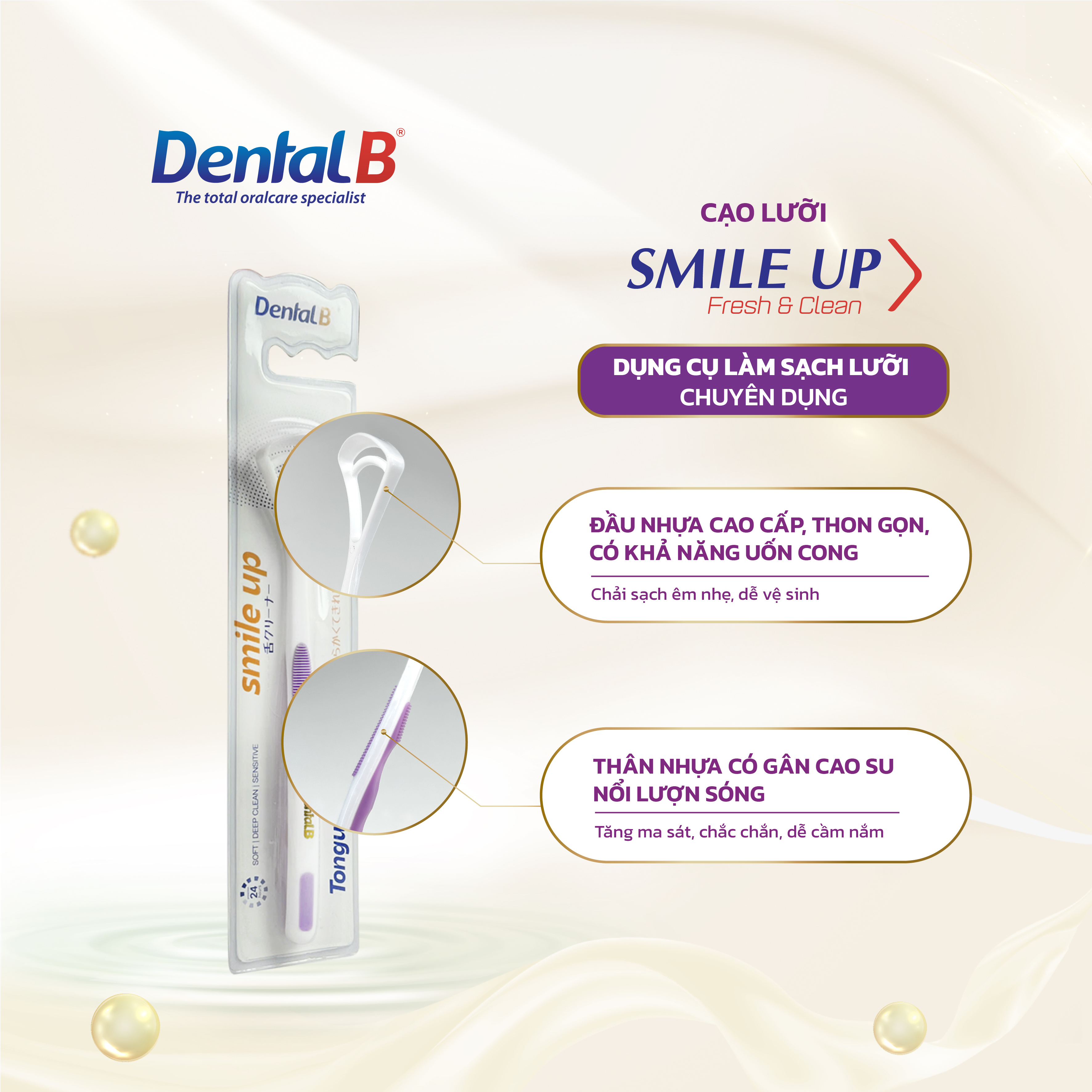 Dụng cụ vệ sinh lưỡi Dental B Tongue cleaner Smile up - 4
