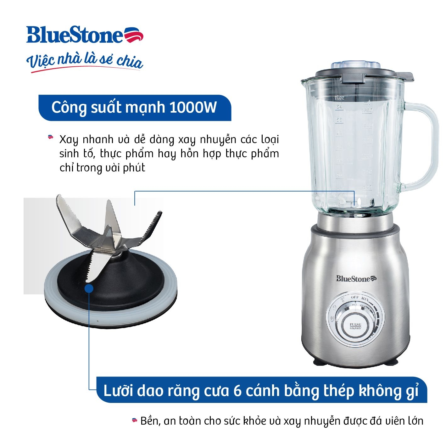 Máy Xay Sinh Tố BlueStone BLB-5377 1.75 Lít 1000W - 4