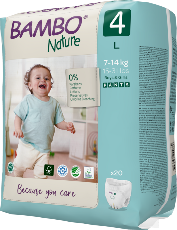 Tã Quần trẻ em số 4- Bambo Nature size 4, Từ 7-12kg, 20 miếng/gói, bao bì màu xanh - 4