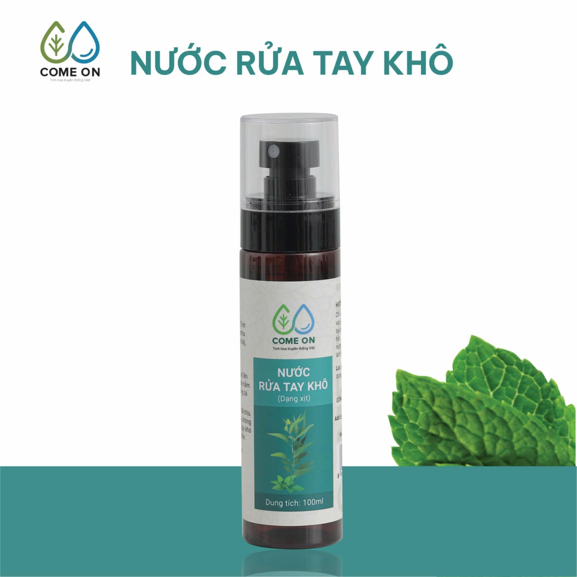 Nước rửa tay khô COME ON ngăn ngừa vi khuẩn 100 ml