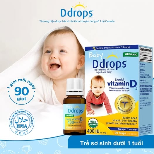 Thực phẩm bảo vệ sức khỏe Baby Ddrops 400IU 90 giọt - Phân phối chính hãng