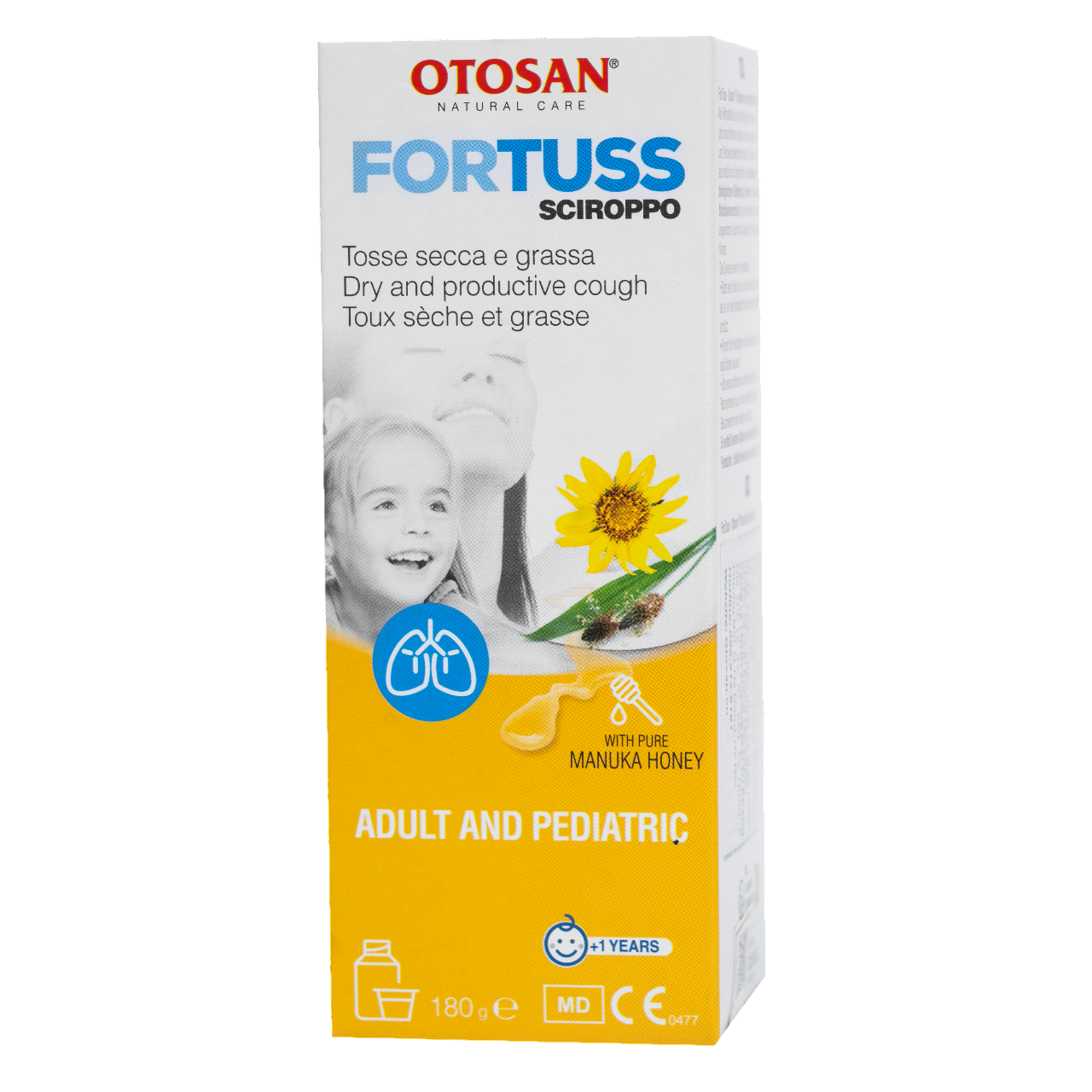 Siro Ho Thảo Dược Otosan Fortuss, Giảm Ho, Tiêu Đờm –  Giảm Ho Khan & Ho Đờm – Chai 180g