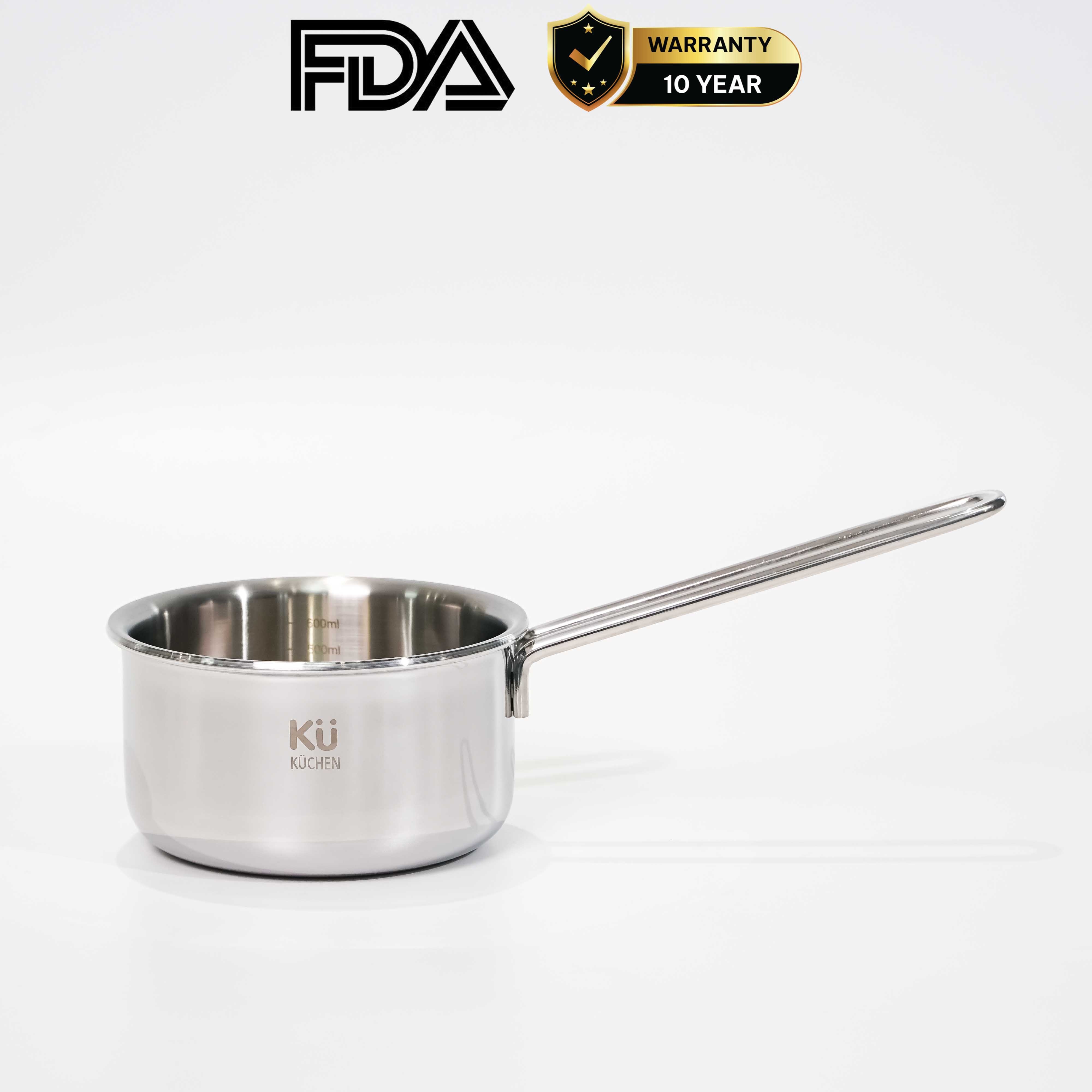 Chảo inox 316 12cm thành cao, cao cấp KUCHEN KU SP121316