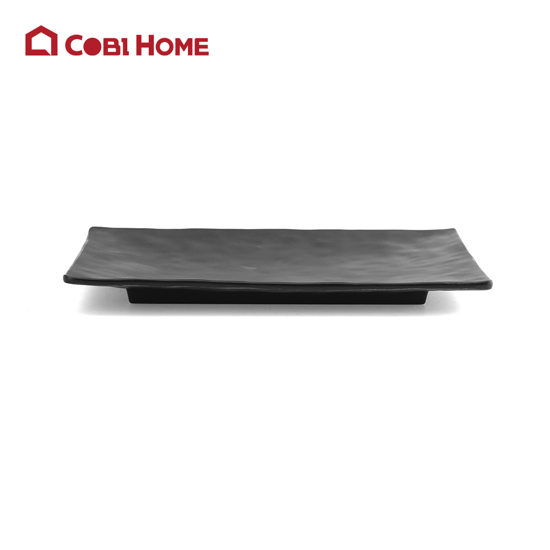 Dĩa Mela đen nhám vuông nhẵn_378490