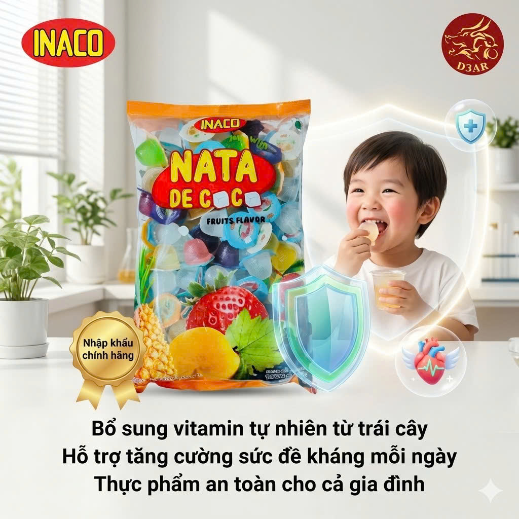 Túi 1,5 ký Thạch hương trái cây Nata de Coco - INACO Mini Jelly