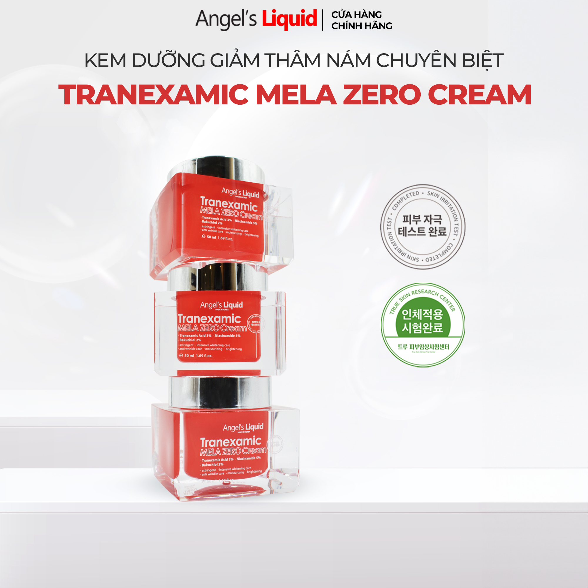 Kem dưỡng da ANGEL'S LIQUID TRANEXAMIC MELA ZERO CREAM hỗ trợ giảm thâm nám chuyên biệt (hộp 50ml)
