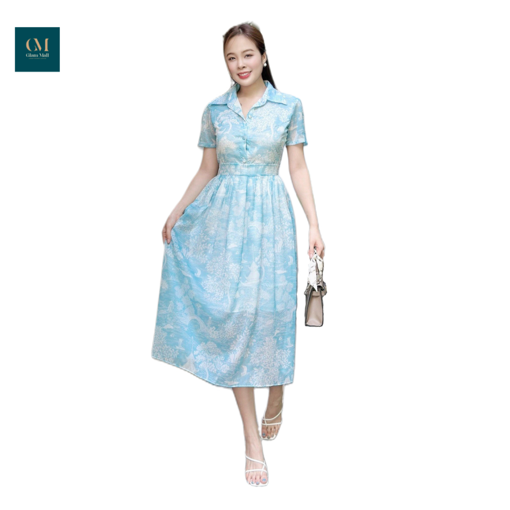 Đầm cổ sơ mi xanh lá Mabel-duoc-ban-tai-PL Home & Health Store
