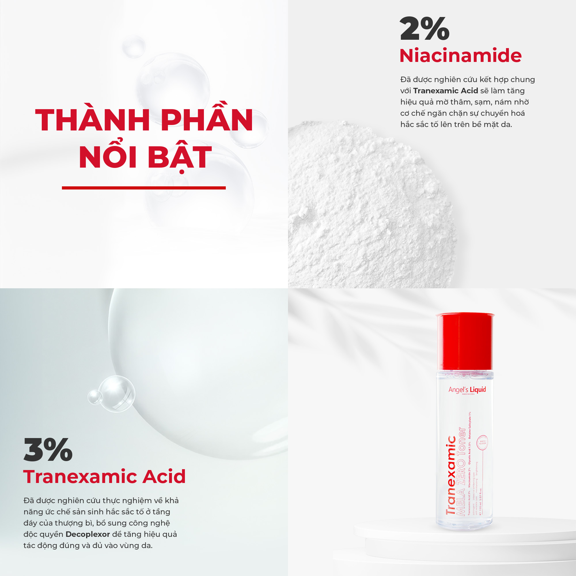 Toner acid ANGEL'S LIQUID TRANEXAMIC MELA ZERO hỗ trợ giảm thâm nám chuyên biệt (chai 150ml)