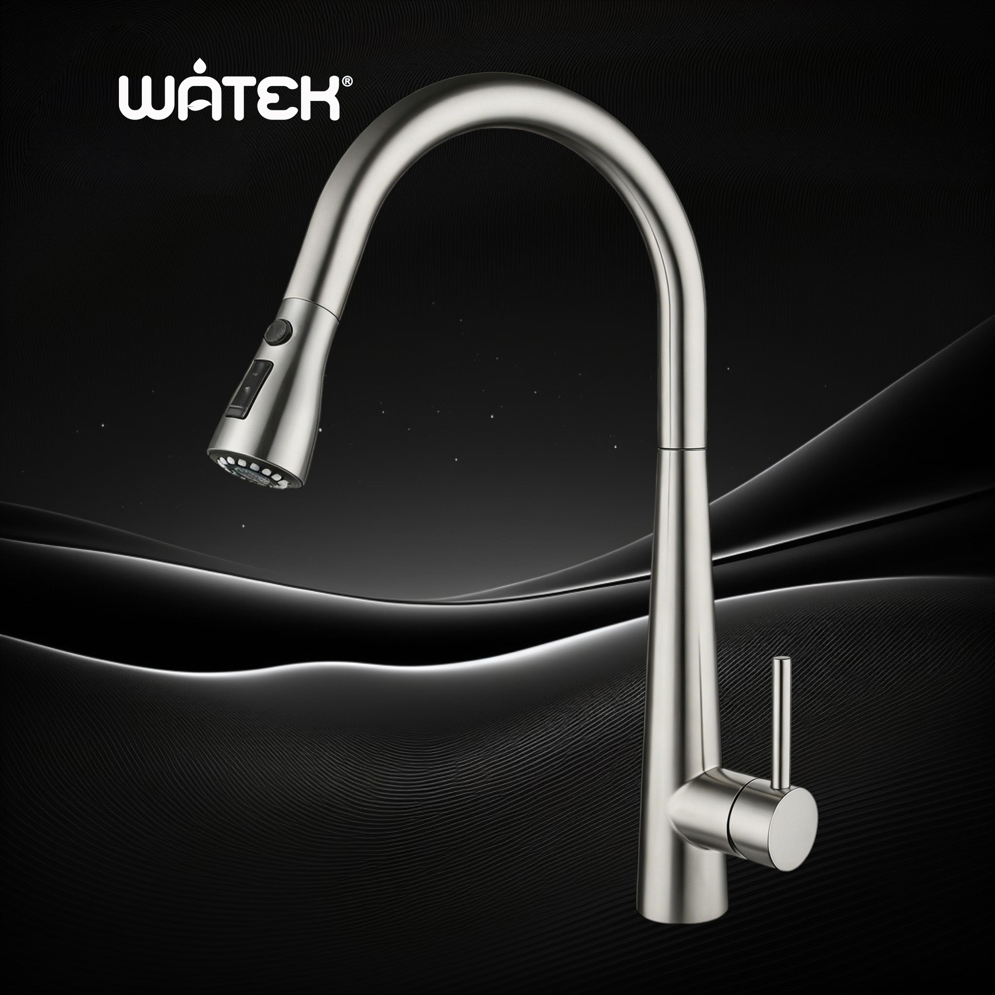 Bộ vòi trộn nhà bếp cao cấp WATEK có đầu vòi rút, model WT-8232 - Phân phối chính hãng