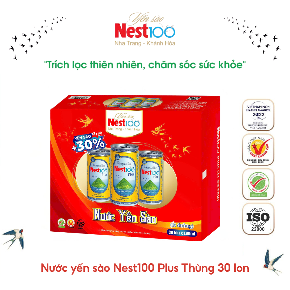 Nước yến sào Nest100 Plus lon 190ml - Thùng 30 lon - 2