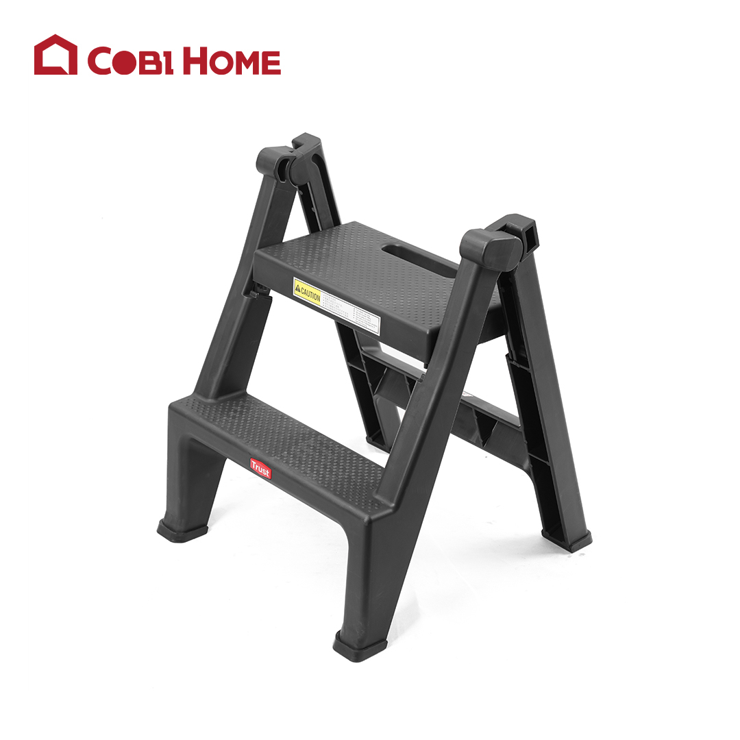 Thang đứng 2 bậc bằng nhựa chắc chắn - Đen_363102 - Phân phối chính hãng