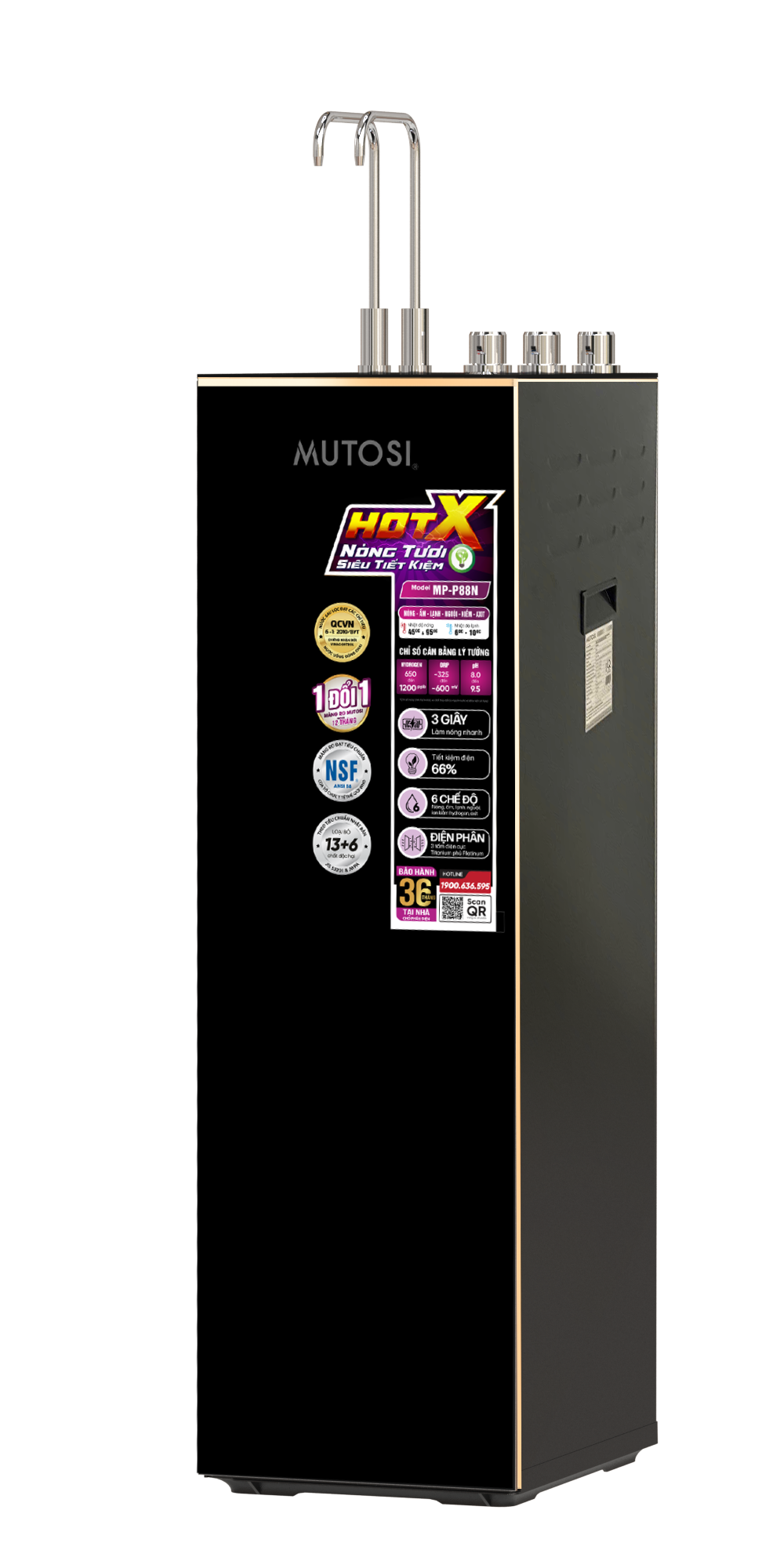 Máy lọc nước điện giải ion kiềm hydrogen nóng lạnh nguội Mutosi MP-P88N - 4