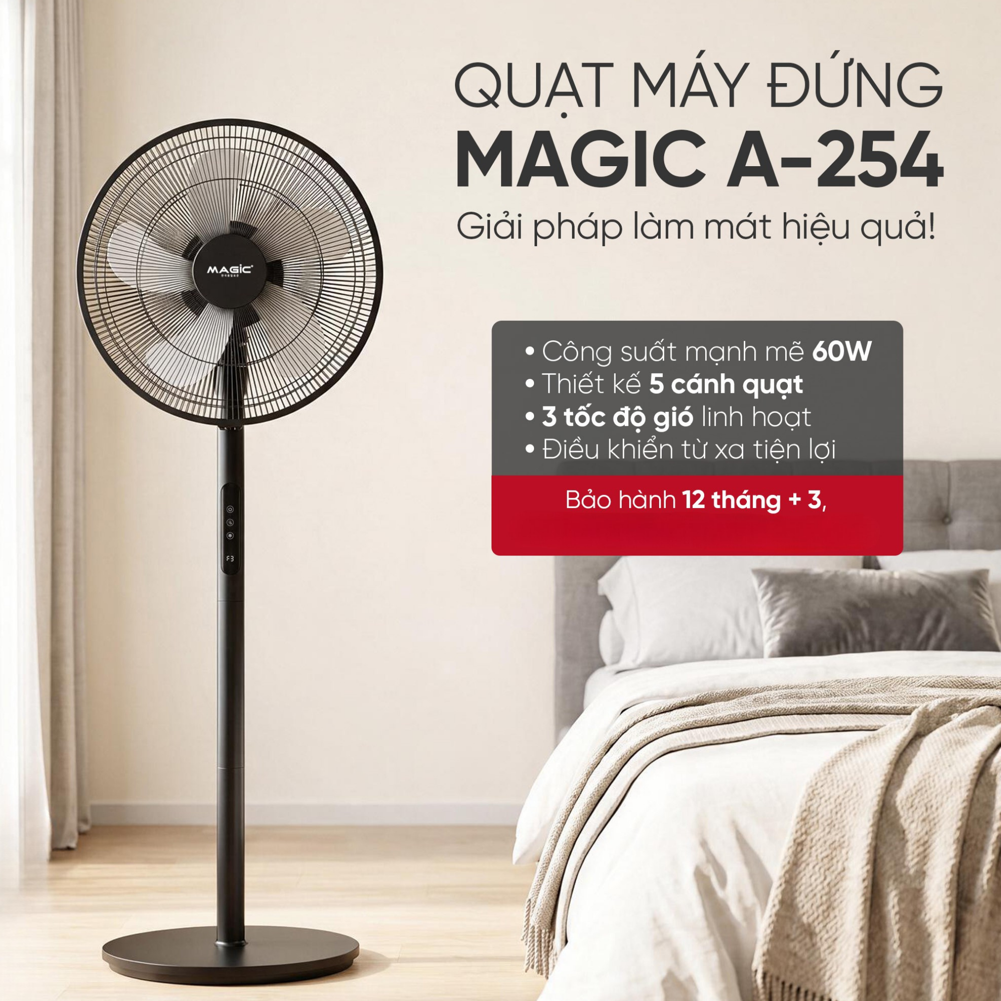 Quạt đứng Magic A-254 - Phân phối chính hãng