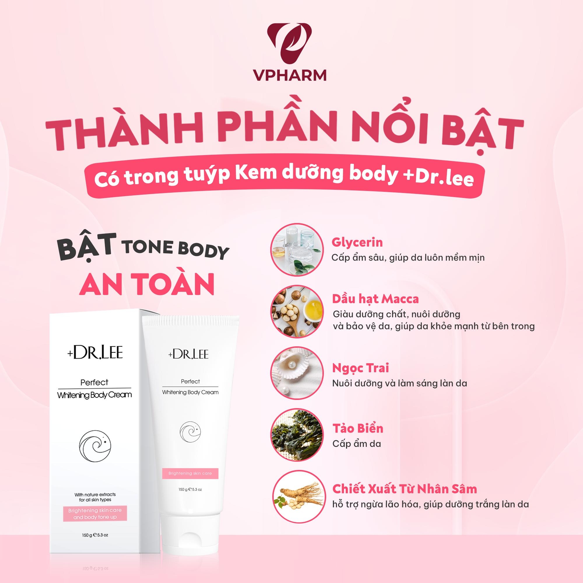 Kem dưỡng thể +Dr.lee hỗ trợ dưỡng sáng & đều màu da 150g - Perfect Whitening Body Cream