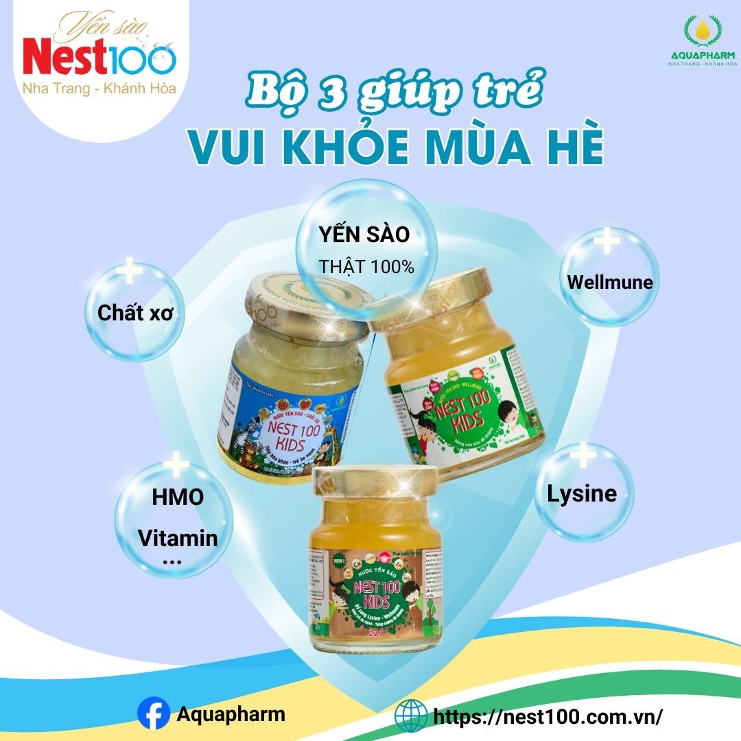 Nước Yến sào Nest100 Kids – Chất xơ tiêu hóa khỏe mạnh (6 lọ)