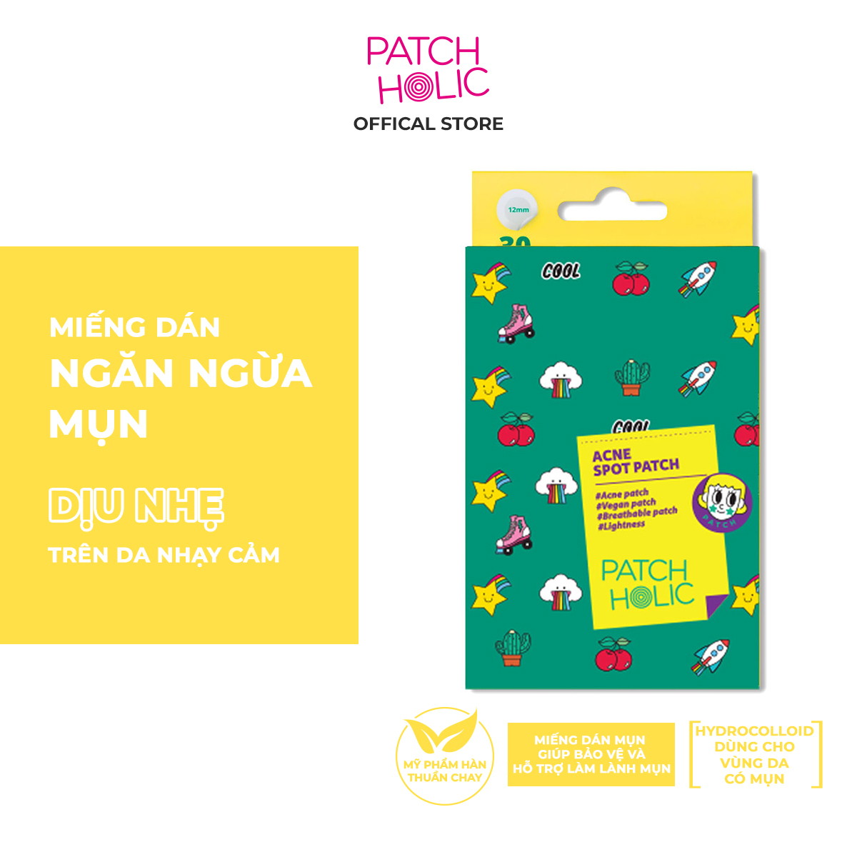 Miếng dán ngăn ngừa mụn PATCH HOLIC (30 miếng dán) - Phân phối chính hãng