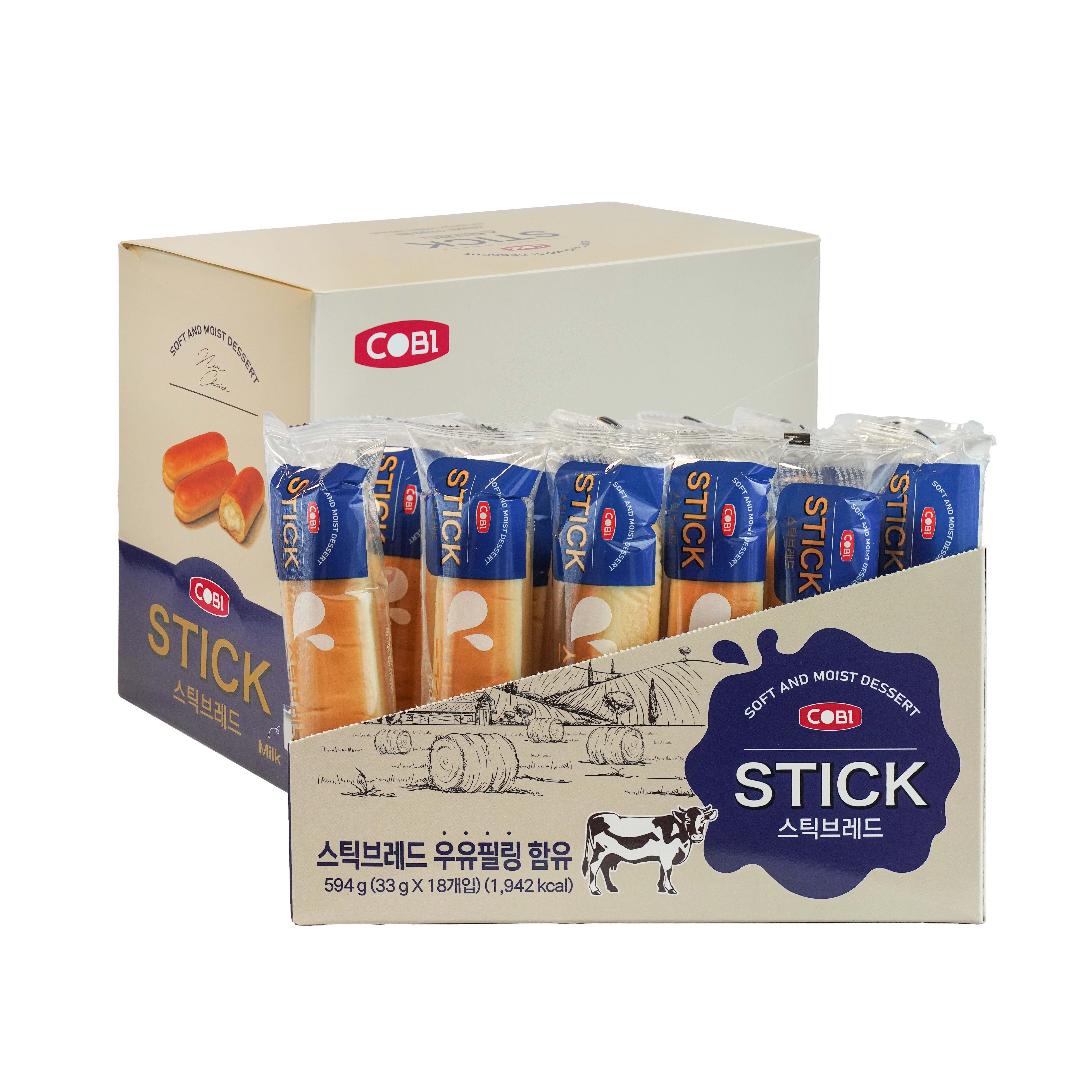 Bánh que sữa mềm COBI Stick Bread - Hộp 18 cái - Mềm mịn, dễ ăn, tiện mang theo_104093RD
