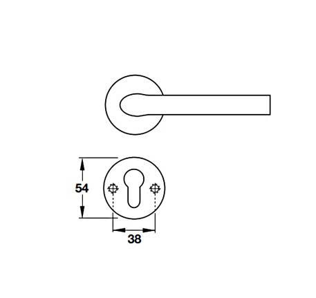 Tay nắm gạt có nắp che cho cửa phòng Hafele - Hình chữ nhật dẹt 903.99.991