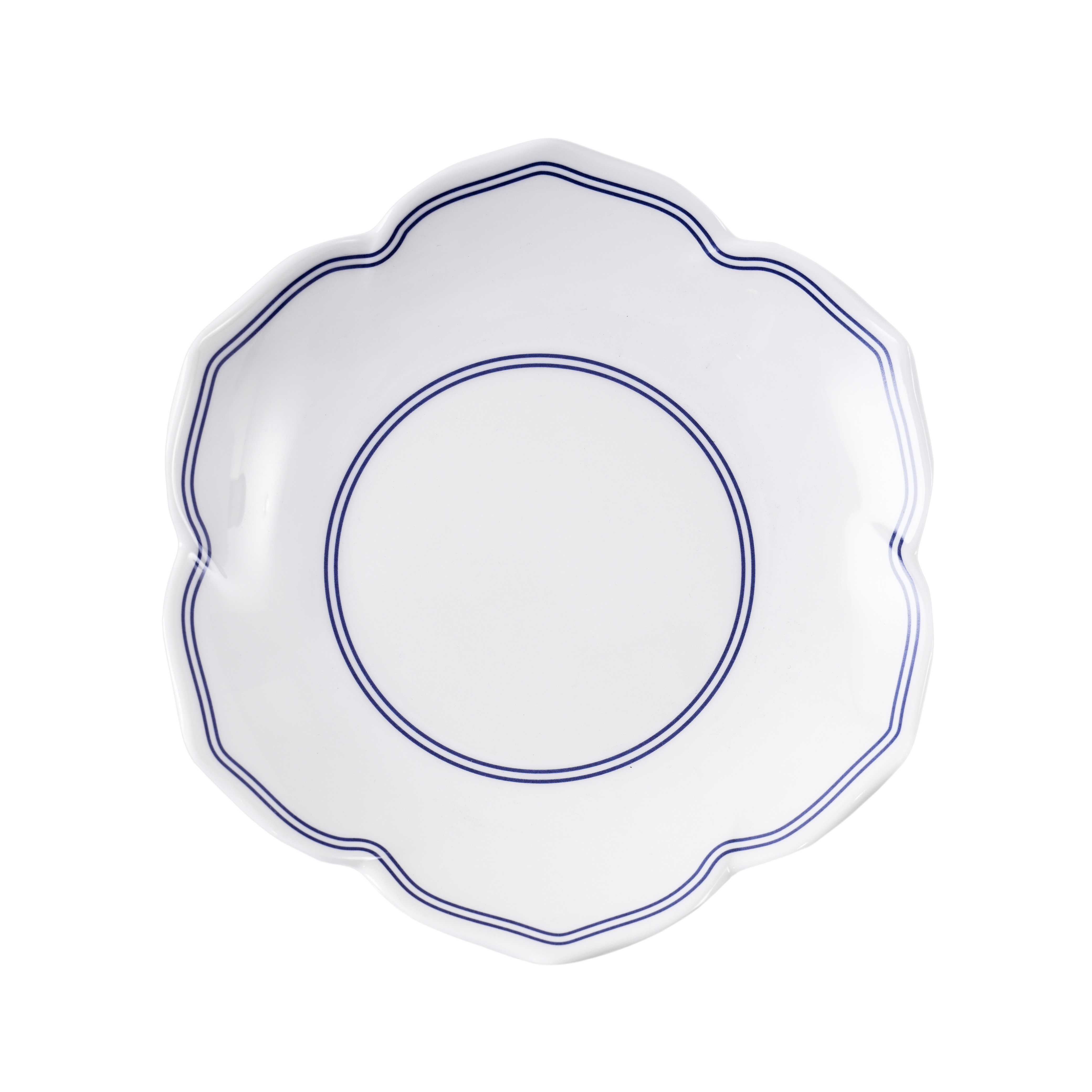 Dĩa Yangge trắng vân xanh hình hoa Size 22.7cm_378035_JMC413-YHL