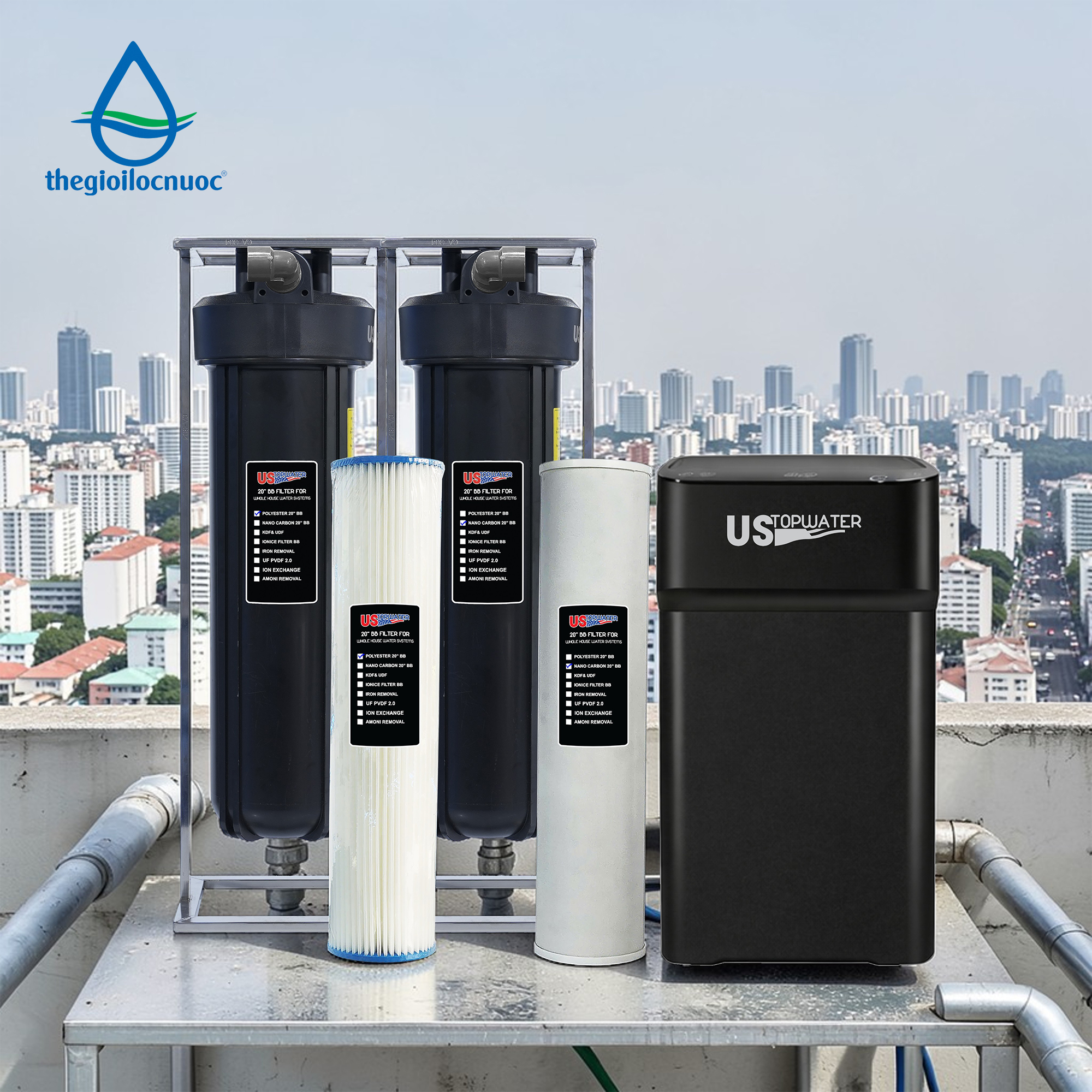 Combo lọc tổng CLO-AS + làm mềm nước US-UA1