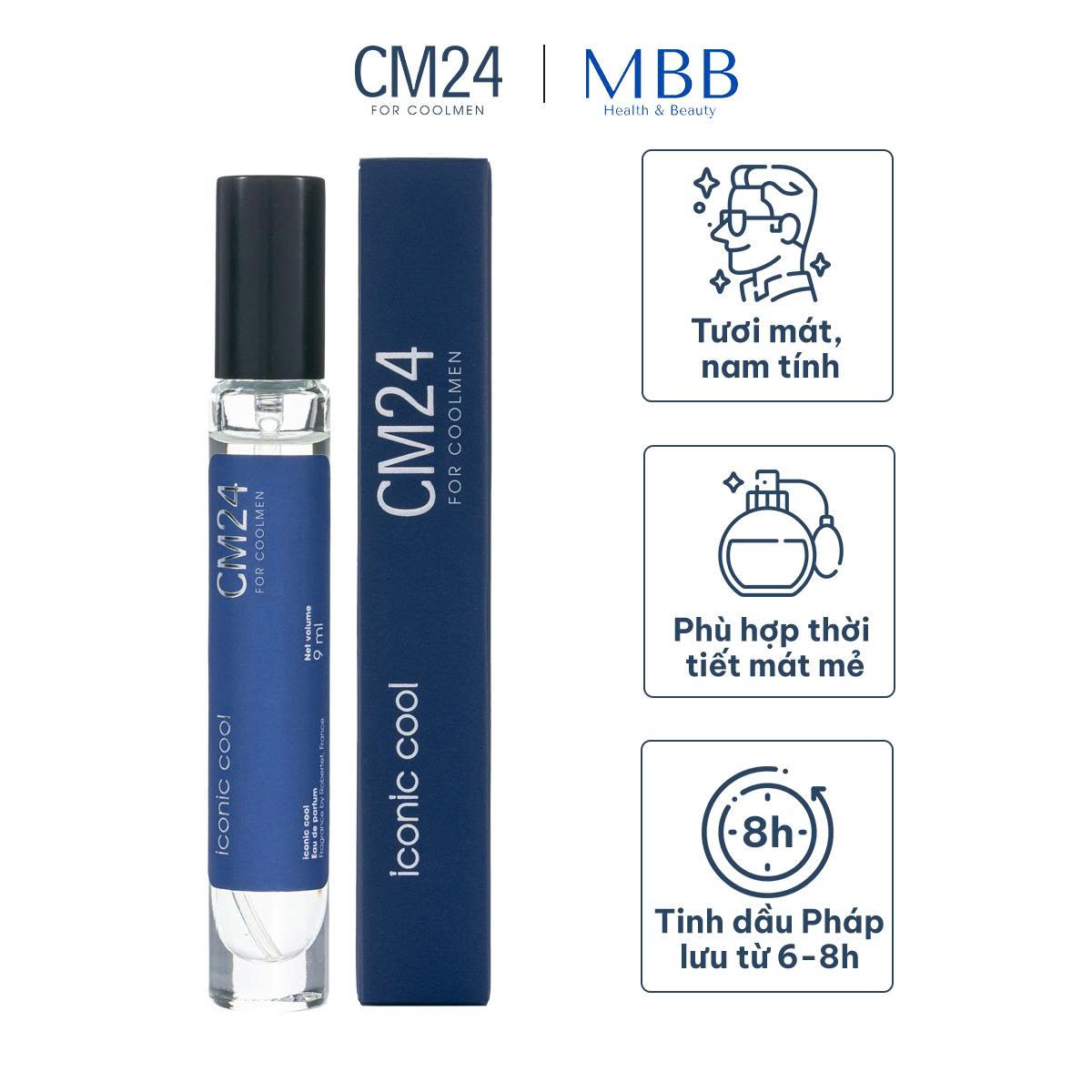 Nước hoa nam CM24 Iconic Cool lưu hương 6-8h 9ml