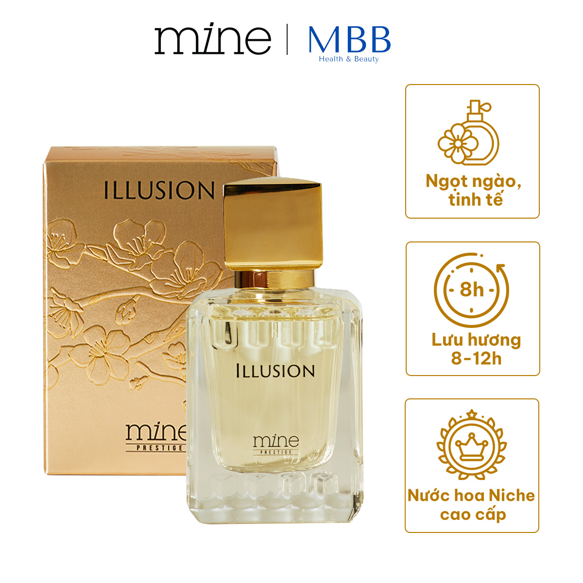 Nước hoa nữ Illusion lưu hương 8-12h Mine 50ml - Phân phối chính hãng