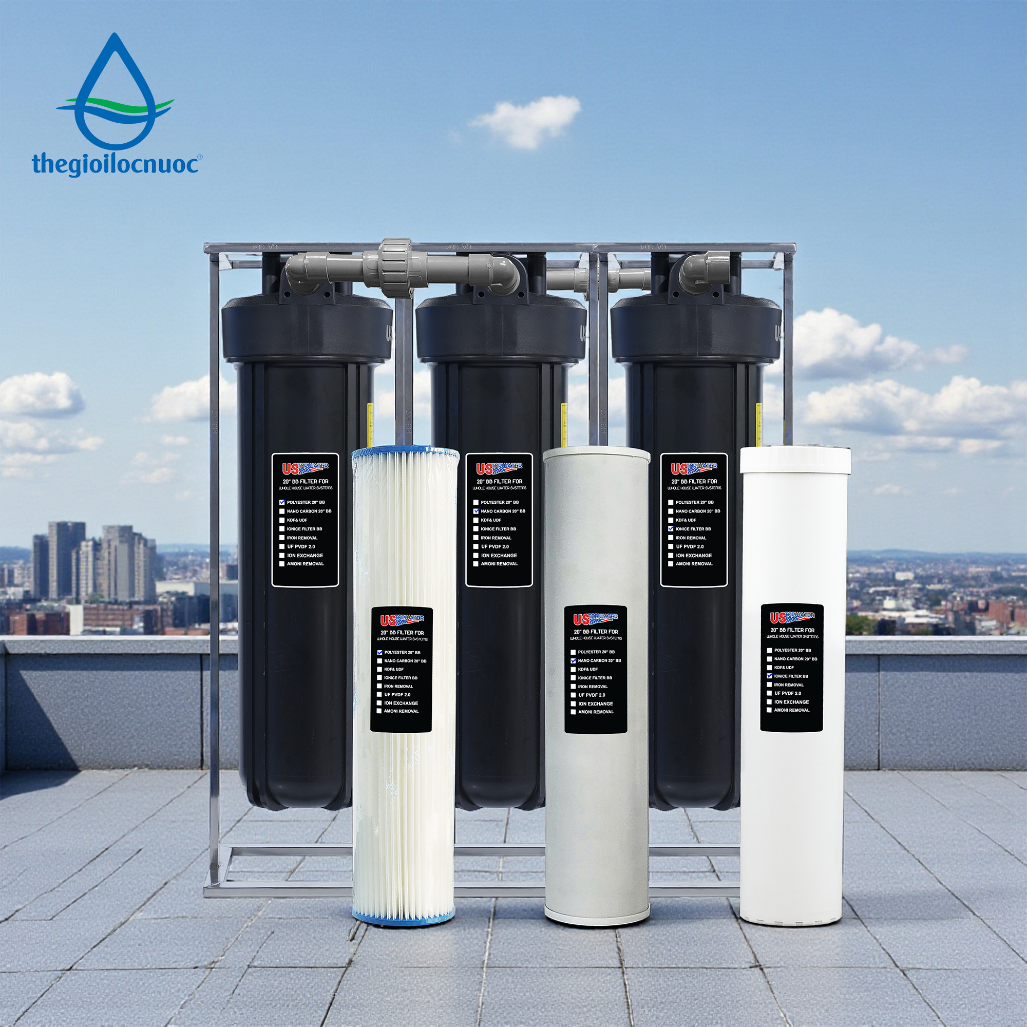 Bộ lọc tổng USTOPWATER, Model: Delux-AS