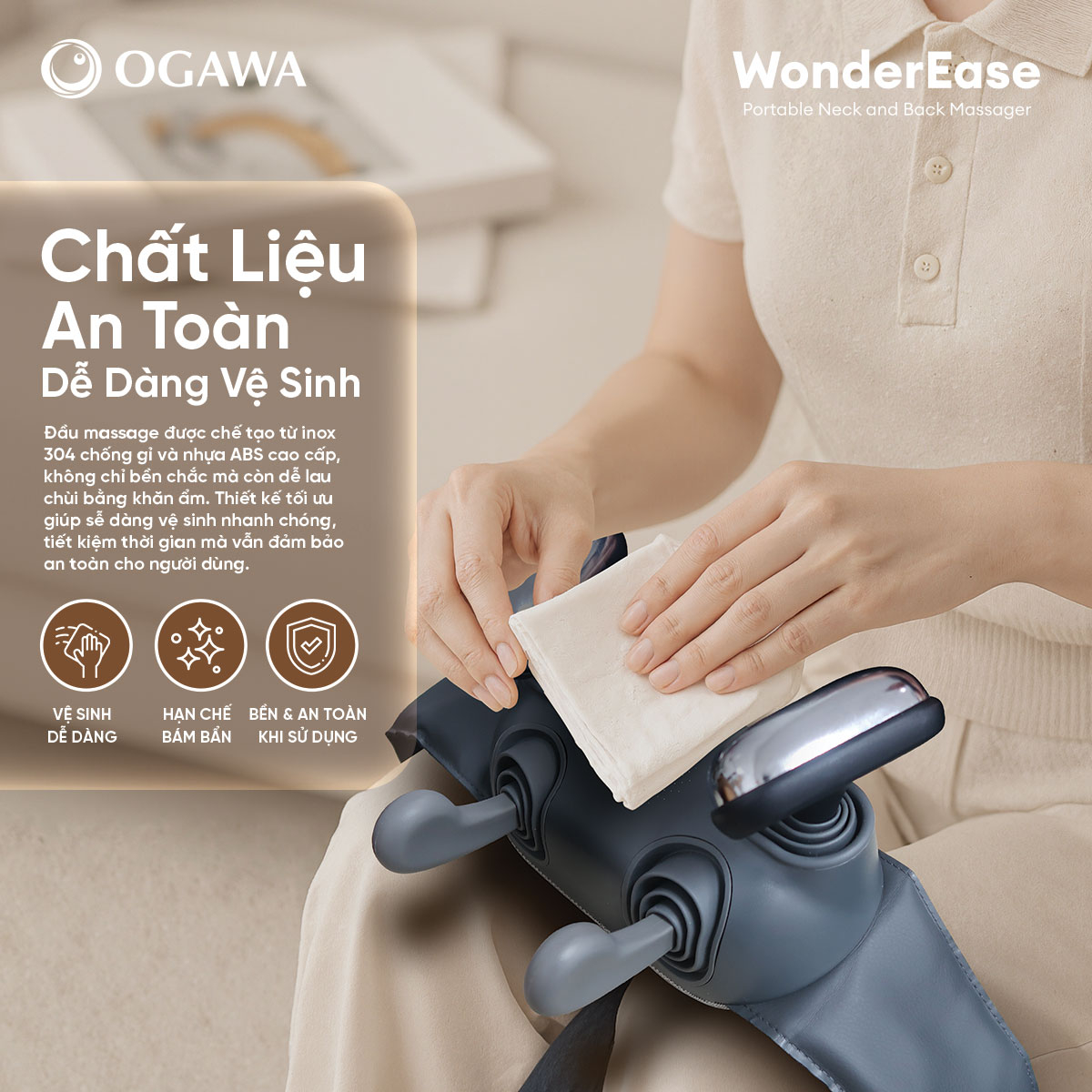 Máy massage cổ vai gáy WonderEase (OL-0843), hiệu Ogawa