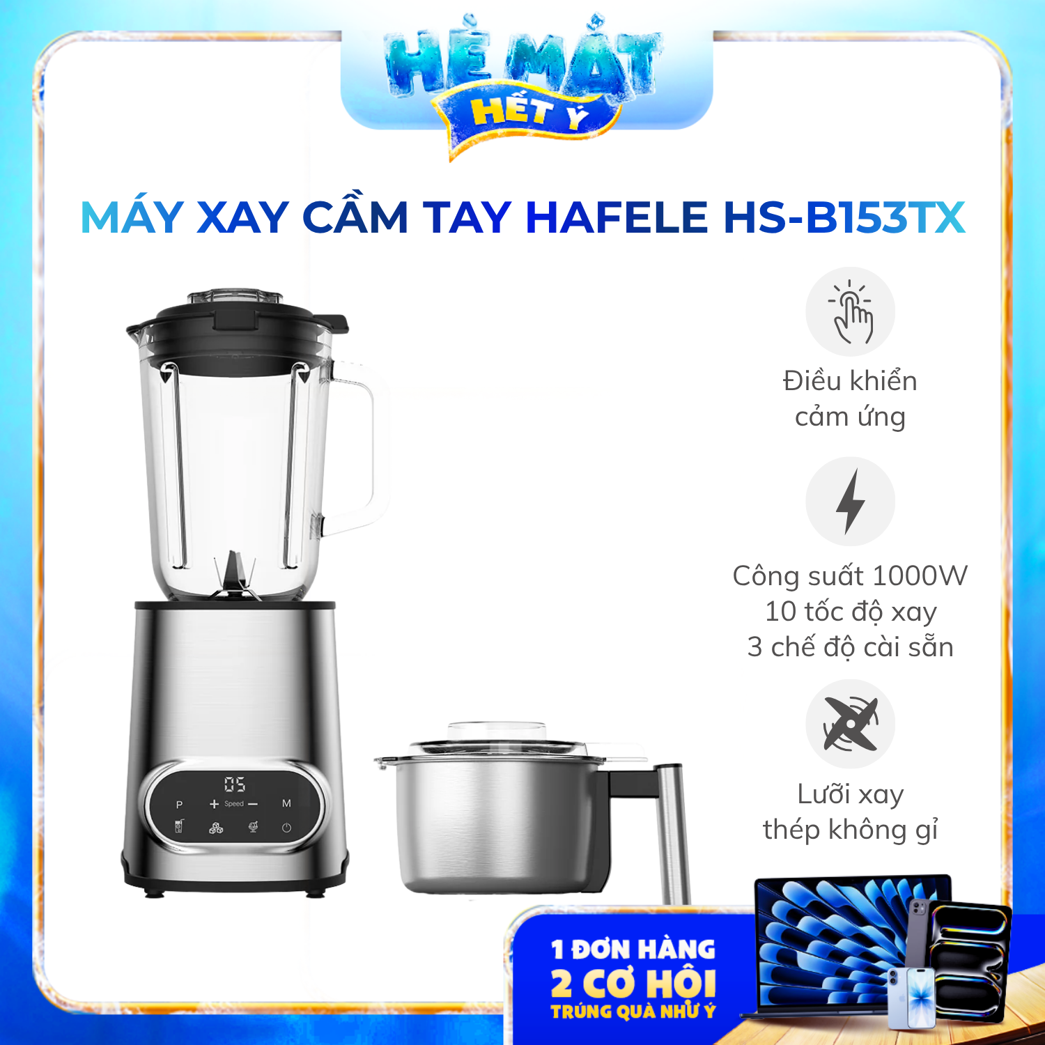 Máy xay sinh tố để bàn Hafele HS-B153TX - Phân phối chính hãng