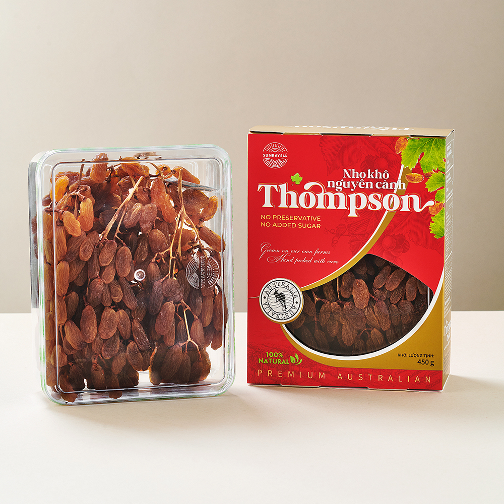 Nho khô nguyên cành Thompson nhập khẩu Úc (450g) - Phân phối chính hãng