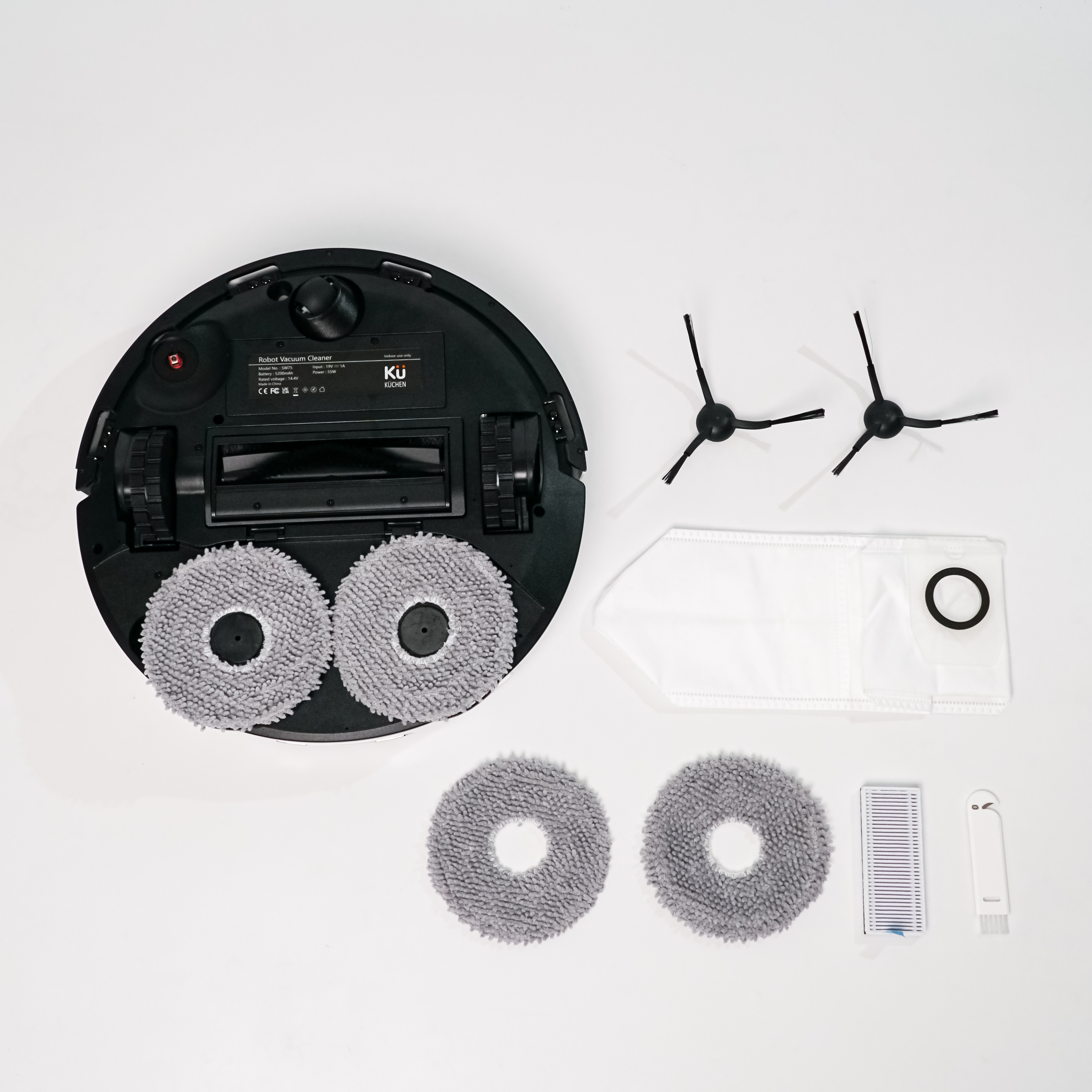 Robot thông minh KUCHEN SW 75 (5 in 1) hút bụi - lau nhà - tự động đổ rác, giặt giẻ, sấy khô - 8