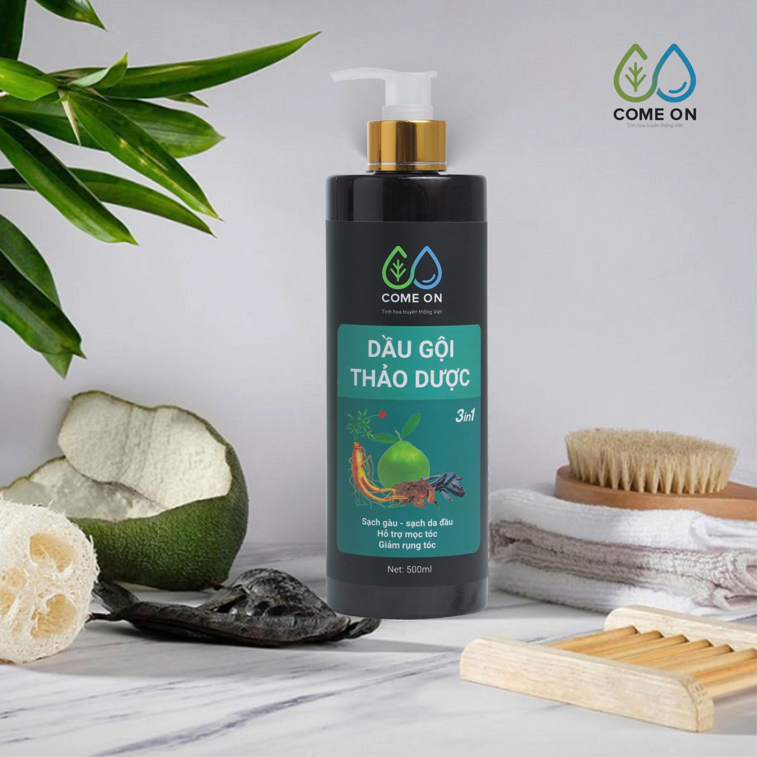 Dầu gội thảo dược COME ON 3in1 giải pháp toàn diện cho da đầu khoẻ, mượt tóc, phục hồi tóc 500ml - 10