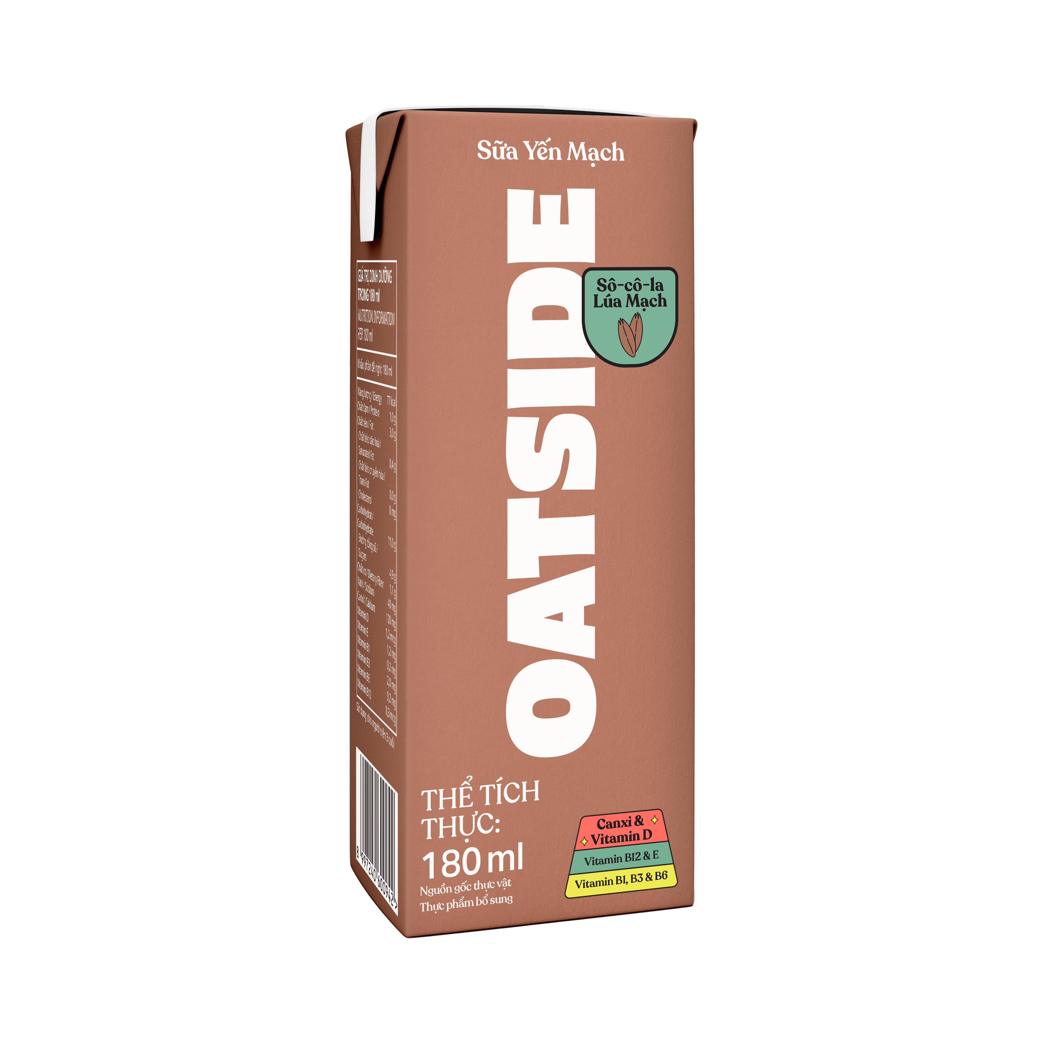 Sữa yến mạch OATSIDE vị Sô-cô-la lúa mạch Thùng 24 Hộp 180ml
