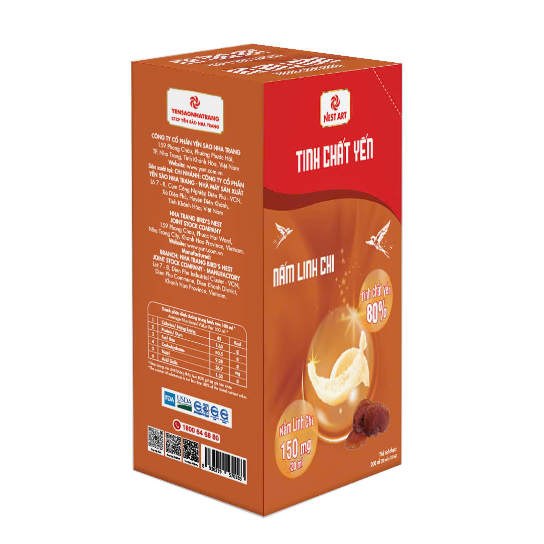 Tinh chất Yến nấm Linh Chi (hộp 10 gói)