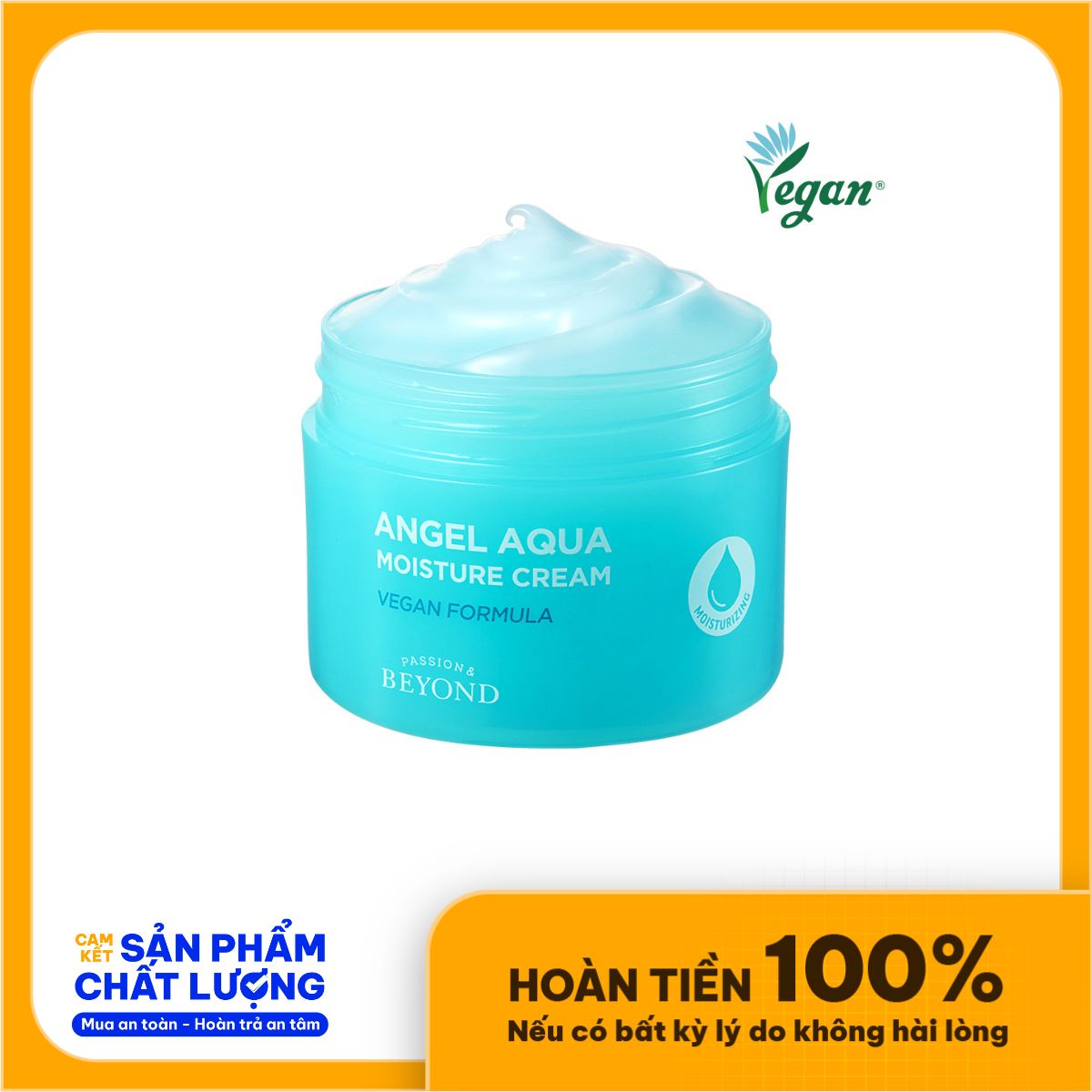Kem dưỡng ẩm dịu da Thuần chay  BEYOND Angel Aqua Moisture Cream 150ml (BEYOND ANGEL AQUA MOISTURE CREAM)-duoc-ban-tai-Siêu Thị Ánh Nguyệt