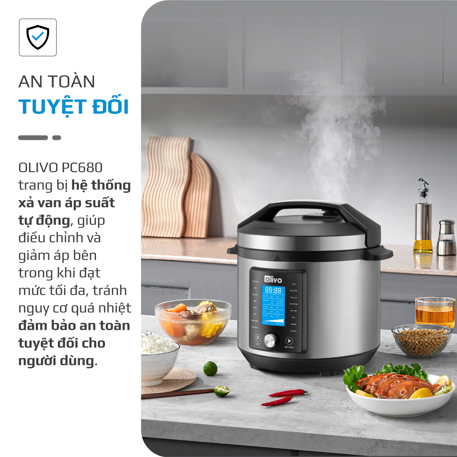 Nồi áp suất điện đa năng Olivo PC680