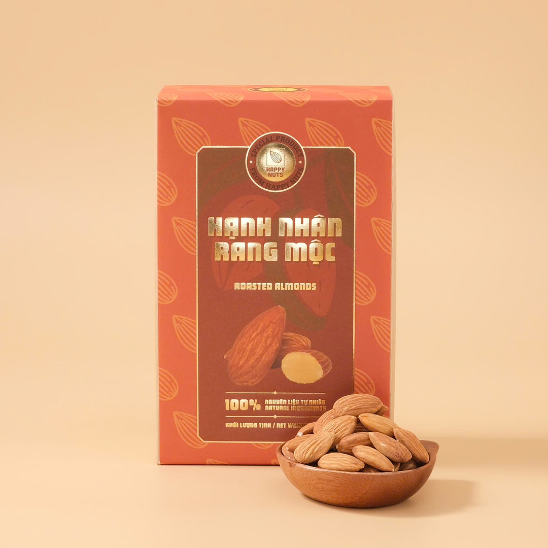 Hạnh nhân rang mộc Happy Nuts 500gr - Phân phối chính hãng