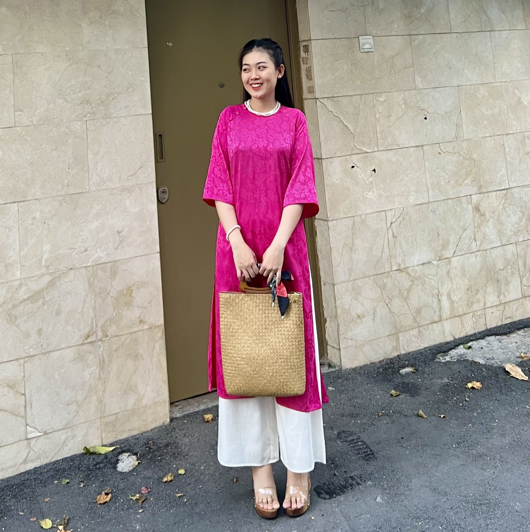 Set Áo dài cổ tròn Gấm hoa Ái Nhiên-duoc-ban-tai-Siêu Thị Ánh Nguyệt
