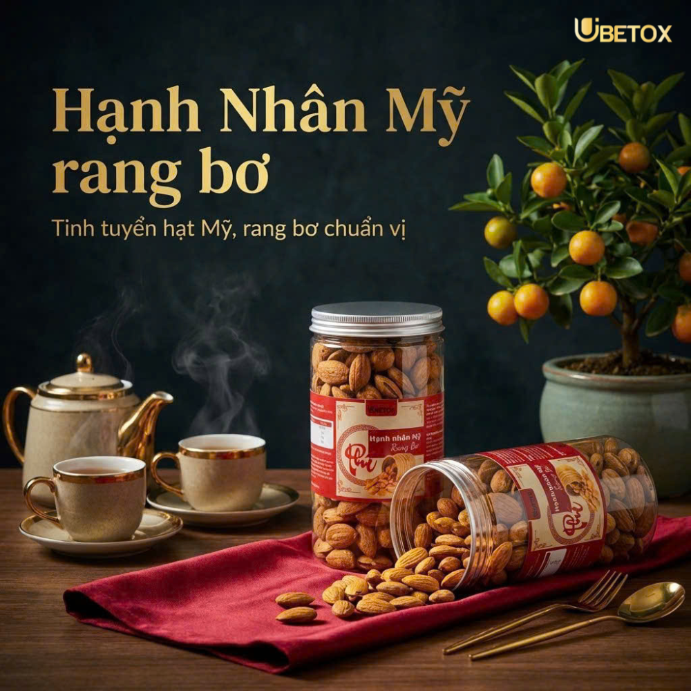 Hạnh Nhân Mỹ Rang Bơ - Hũ pet, 400gr - Phân phối chính hãng