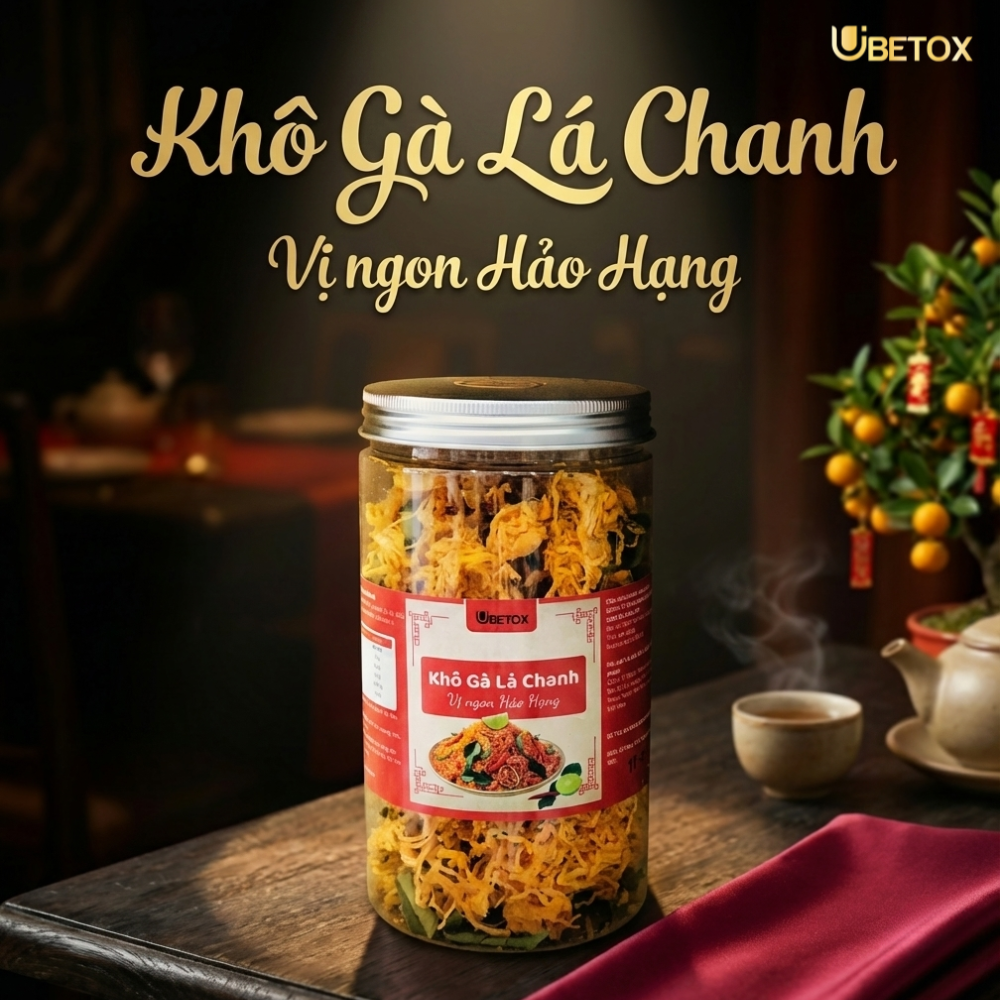 Khô Gà Lá Chanh - Hũ pet, 185gr - Phân phối chính hãng