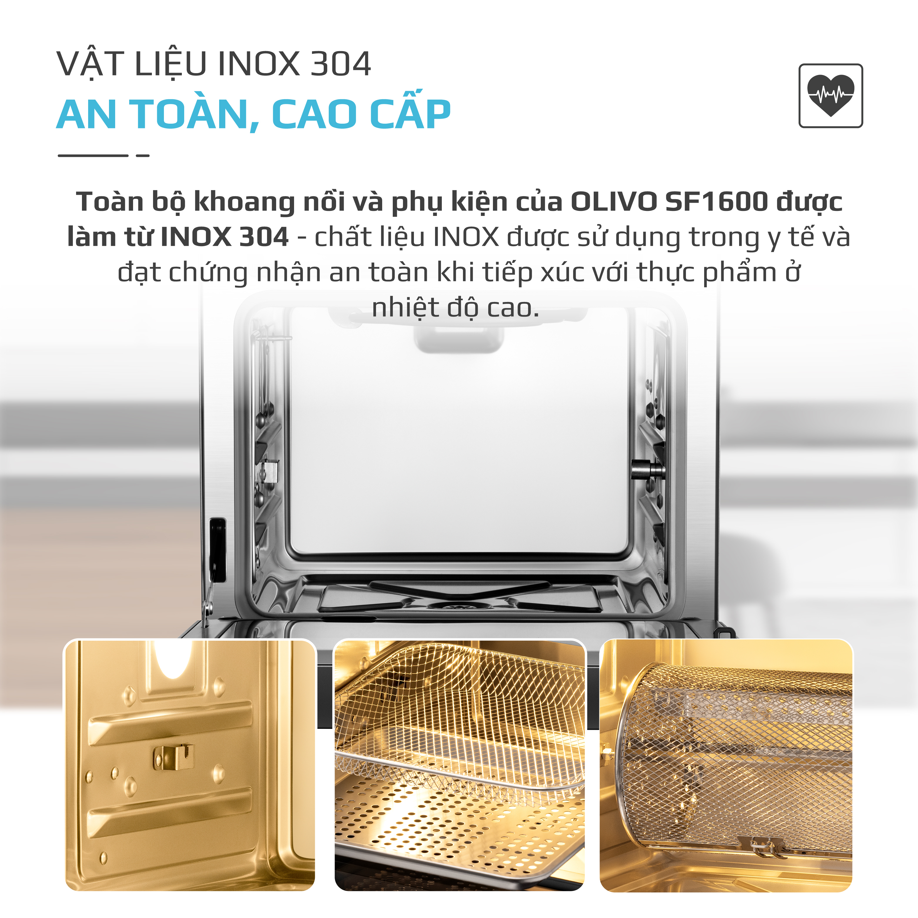 Nồi chiên hấp đa năng OLIVO SF1600