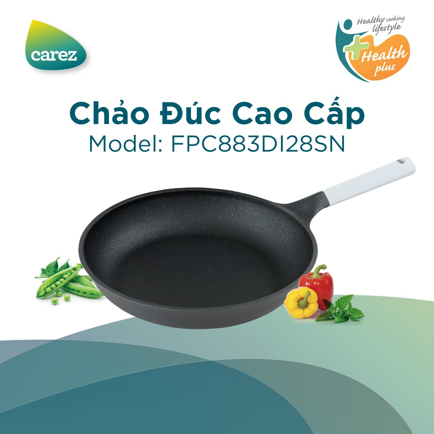 Chảo nhôm đúc nguyên khối CAREZ FPC883DI28SN kích cỡ 28cm - Phân phối chính hãng