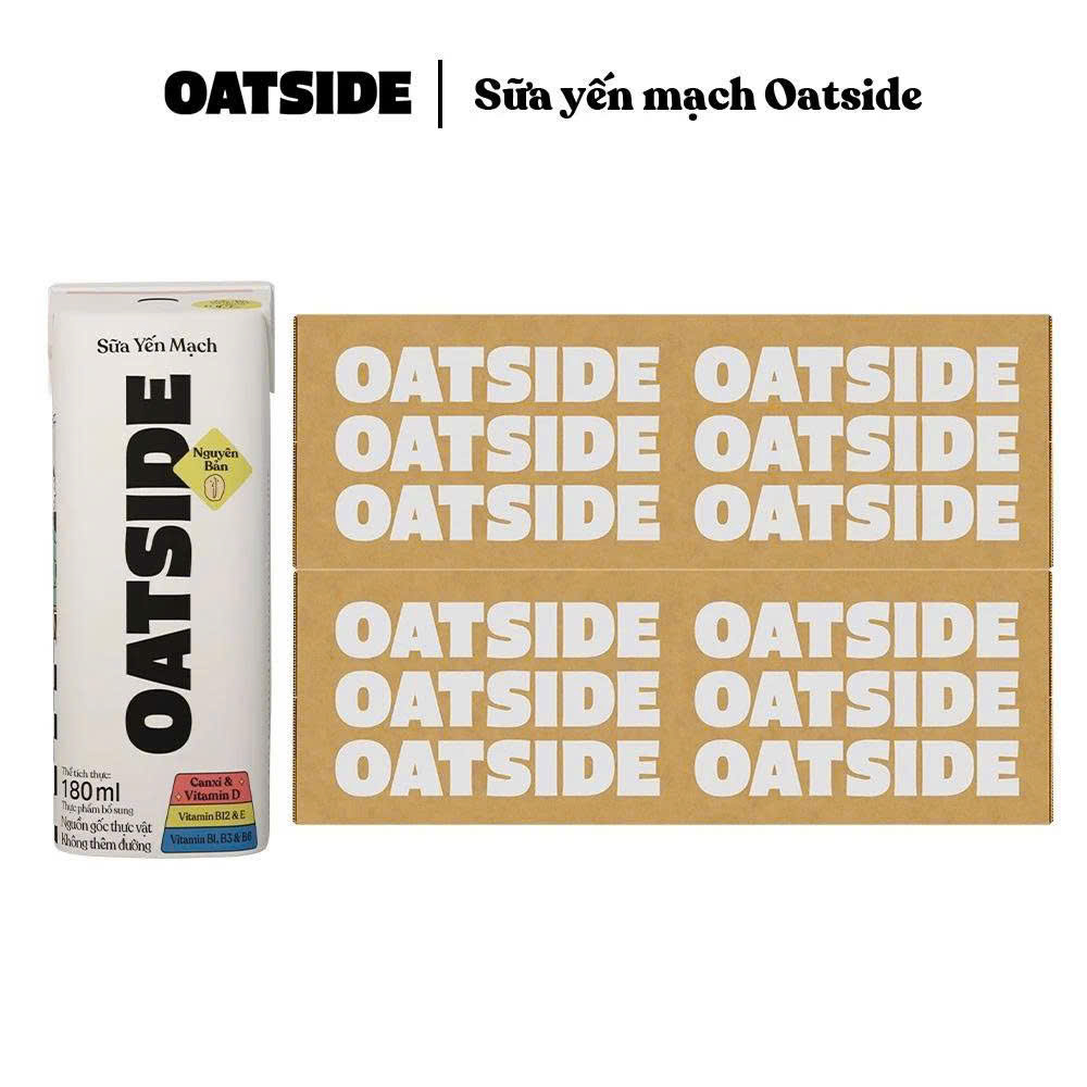Sữa yến mạch OATSIDE vị nguyên bản Original (không đường) Thùng 24 Hộp 180ml - Phân phối chính hãng Droppii Store