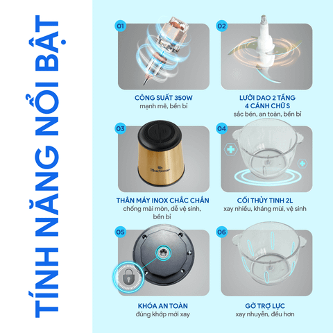 Máy Xay Thịt BlueStone CHB-5151 2 Lít 350W