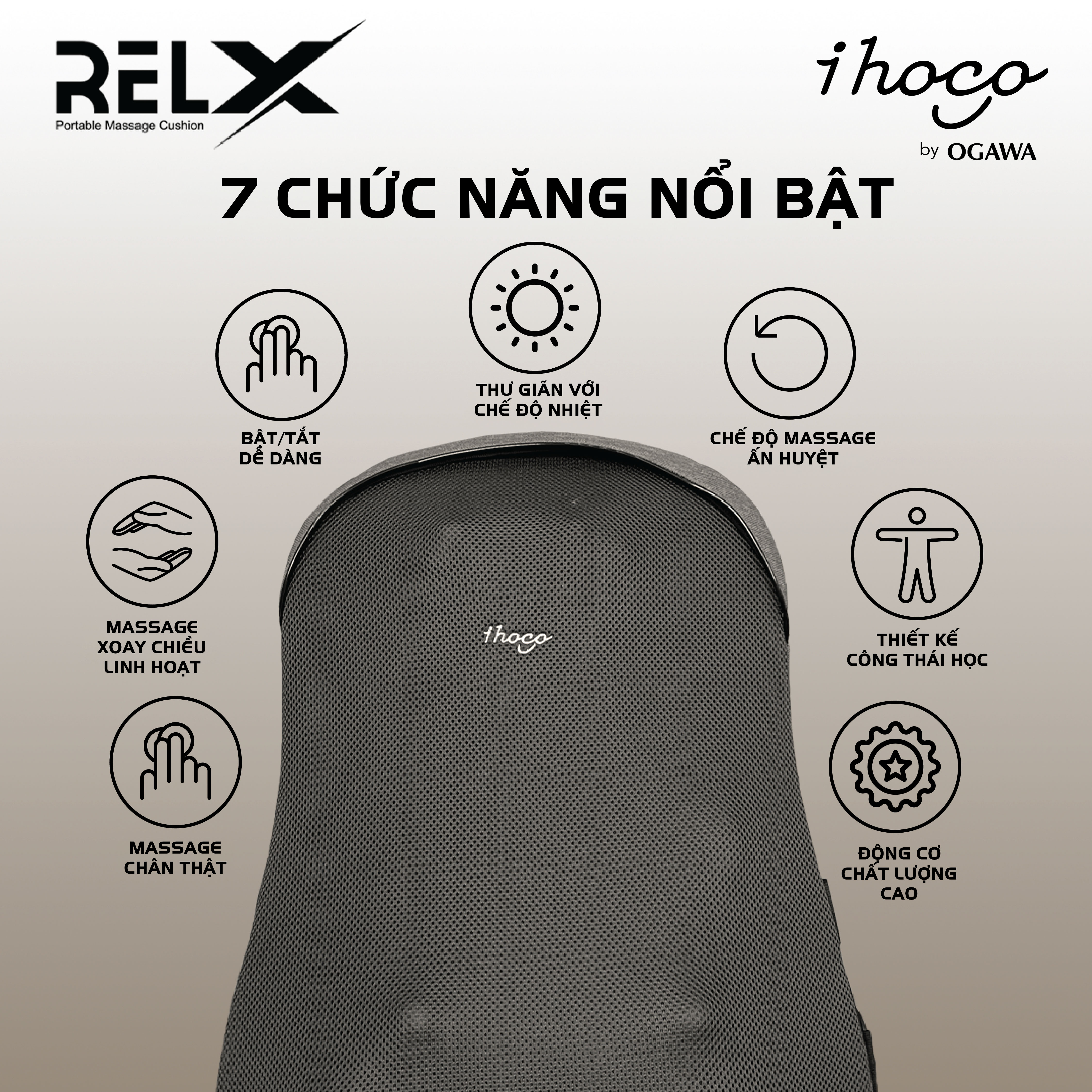 Đệm massage lưng RelX (IH-1105M)