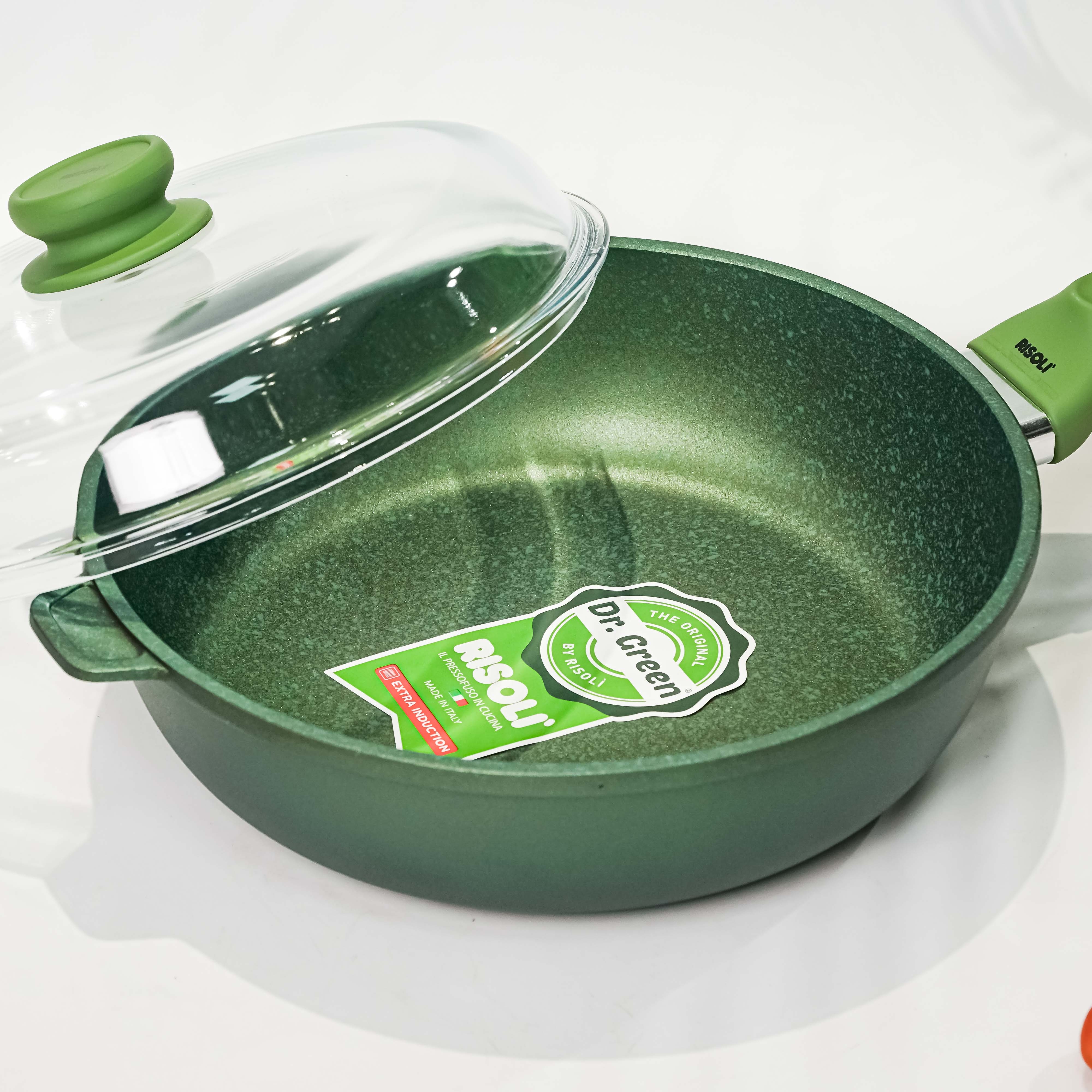 CHẢO CAO CẤP RISOLI CÓ NẮP ĐÁY TỪ DR.GREEN - Model: Risoli-00105DRIN/28