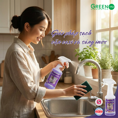 Sạch cặn canxi và sáng inox Bio KANATA (45ml tinh chất pha loãng được 500ml)