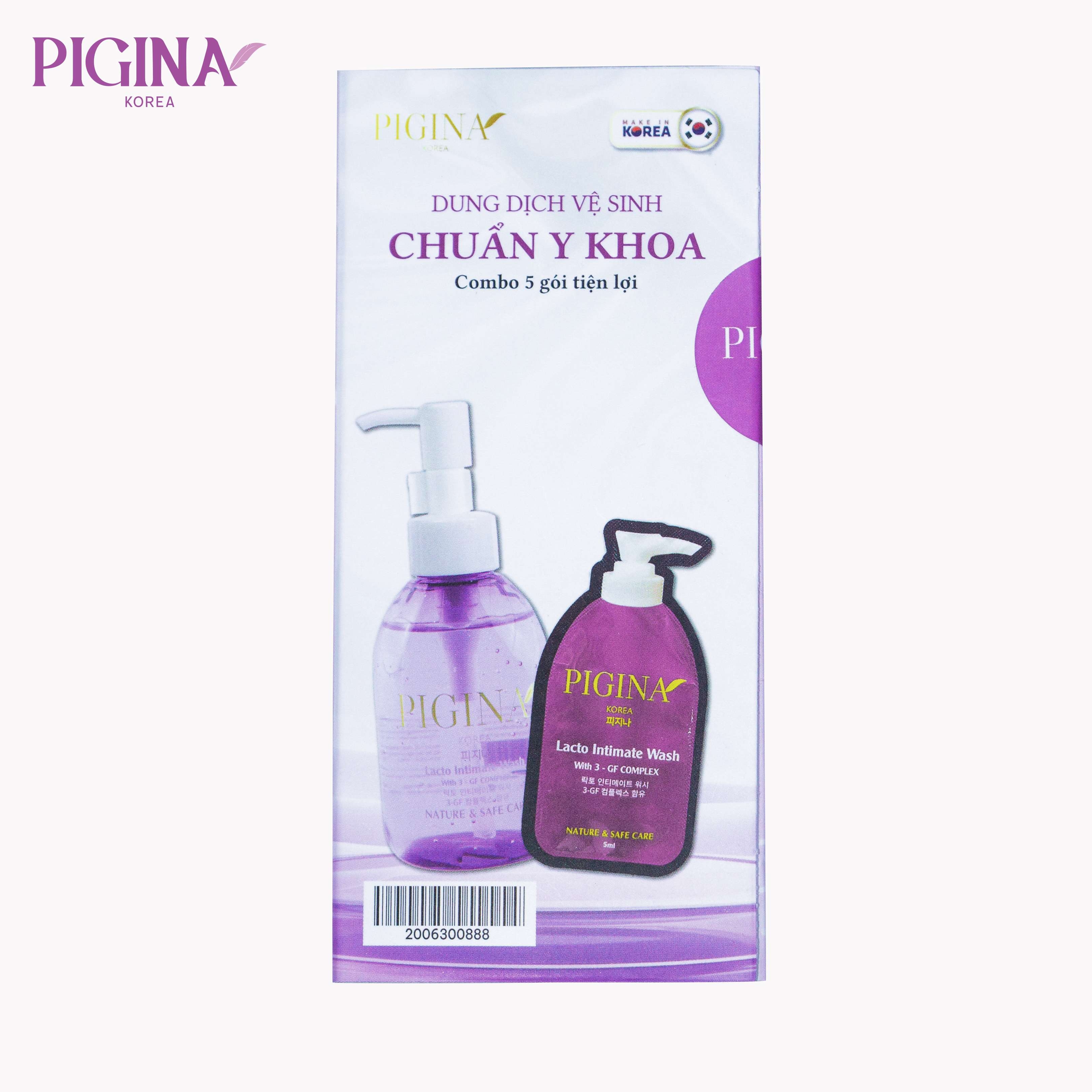Combo 5 Gói gel Dung dịch vệ sinh Pigina 5ml - Pigina Lacto Intimate Wash - 7